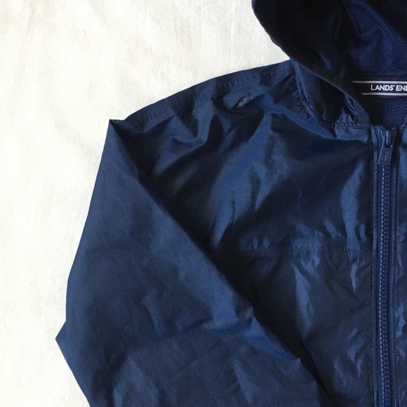 Lands' End Navy blue Windbreaker size 7 large Jacket Navy Blue Full Zip EUC. - Picture 13 of 13